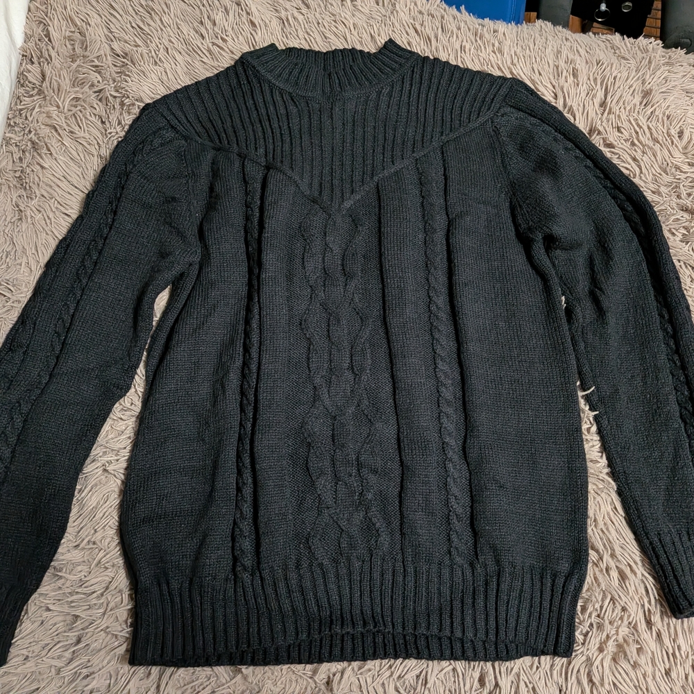 Black Cable Knit Sweater